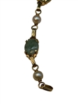 14k Gold Jade and Citrine Jewelry Necklace and Bracelet