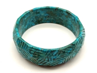 Rare Molded Turquoise Bangle Bracelet