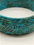 Rare Molded Turquoise Bangle Bracelet