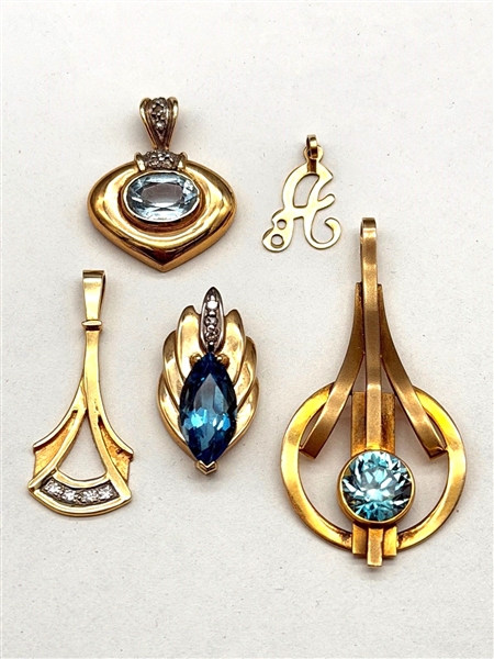 (5) 14k Gold Pendants