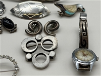 Large Group of Sterling Silver Jewelry