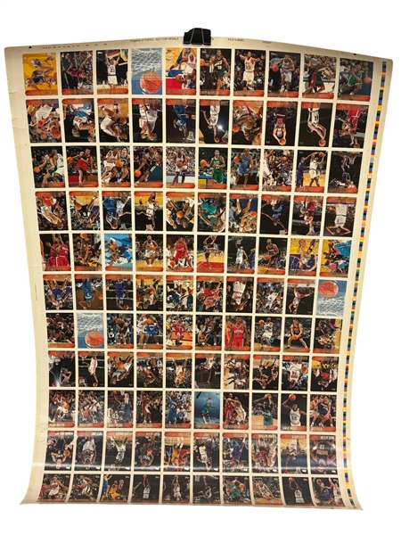 1996-1997 Topps Uncut Basketball Card Sheet Kobe Bryant Rookie Card