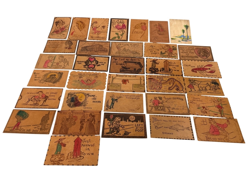 (33) Leather Postcards