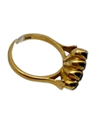 18k Gold Garnet Ring Round Cluster Setting