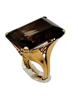 18k Gold Smoky Quartz Statement Ring
