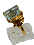 18k Gold Aquamarine Emerald Cut Ring