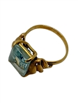 18k Gold Aquamarine Emerald Cut Ring