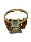 18k Gold Aquamarine Emerald Cut Ring