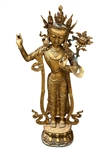 Large Brass Deity Sculpture of Padmapani "Holder of the Lotus"
