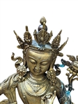 Large Brass Deity Sculpture of Padmapani Holder of the Lotus