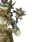 Large Brass Deity Sculpture of Padmapani Holder of the Lotus