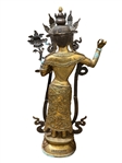 Large Brass Deity Sculpture of Padmapani Holder of the Lotus