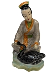 Pair Goldscheider Chinese Wonderland Porcelain Figurines by Katharine Waldren