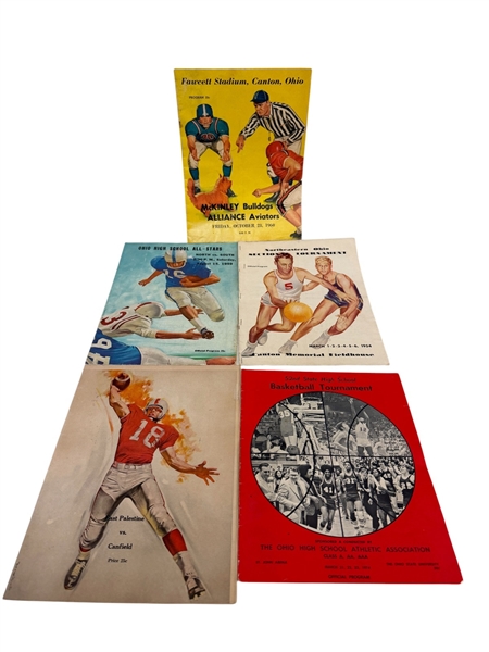(5) Ohio High School Basketball and Football Programs 1950s-1970s.