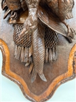 Swiss/German Black Forest Hand Carved Fruits of the Hunt Wall Plaque