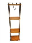 Stiffel Brass and Wood Shelving Unit