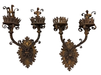 Pair of Heavy Iron Wall Sconces