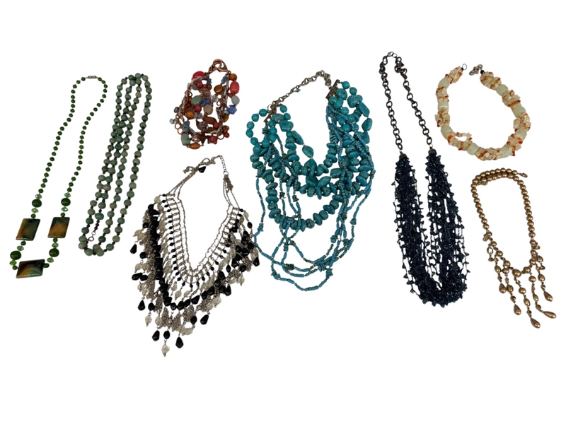(8) Chunky Costume Jewelry Statement Necklaces