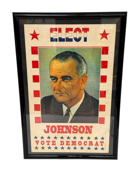 Lyndon B. Johnson Cardboard Campaign Poster