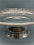 Silver Plate Bride's Handled Basket BRSM Co. Hand Hammered Dutch Scene