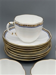 (7) Royal Crown Derby Tea Cups and Saucers; Carlton Blue