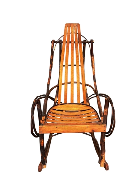 Rustic Hickory Wood Rocker