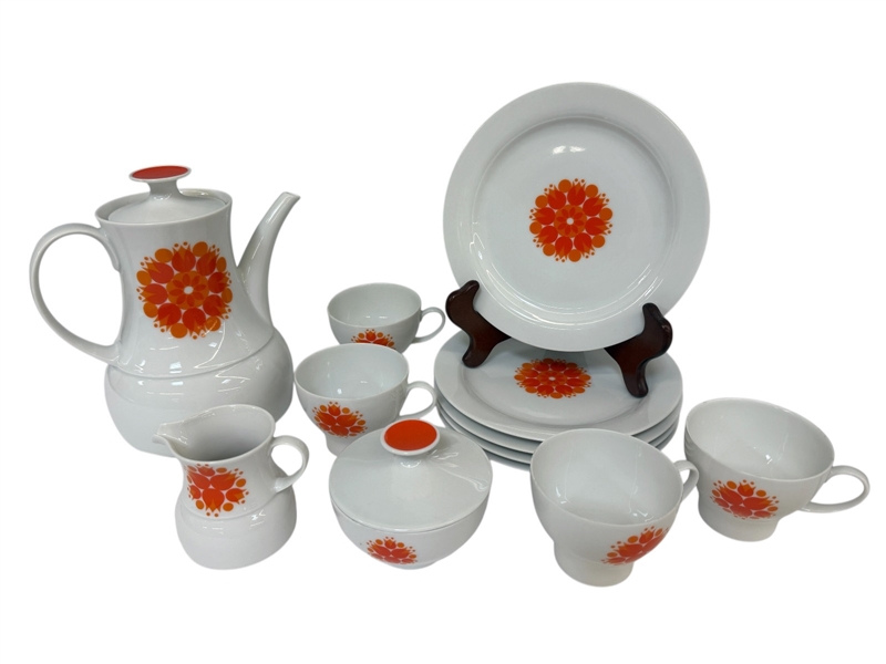 Thomas Germany Luncheon Tea Set Pinwheel Orange