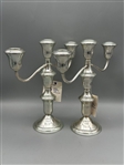 Pair Weighted Sterling Silver Candelabras Schweitzer Silver Corp. 1950s-1960s