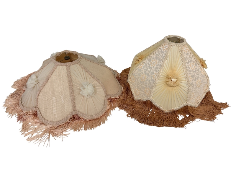 (2) Victorian Lamp Shades With Fringe
