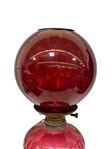 Ruby Red Converted Banquet Lamp