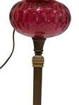 Ruby Red Converted Banquet Lamp