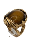 14k Gold Ring with Tiger Eye Cabochon