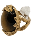 14k Gold Ring with Tiger Eye Cabochon