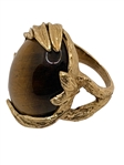 14k Gold Ring with Tiger Eye Cabochon