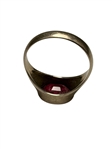 14k Gold Ring with Ruby and Masons Symbol