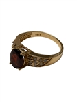 14k Gold Ring with Diamonds and Garnet