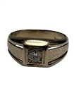 14k White Gold Ring with Solitaire Diamond