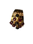 14k Gold Ring with Rubies and Black Onyx