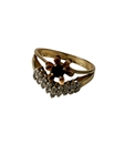 14k Gold Ring with Ruby and Diamonds