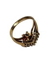 14k Gold Ring with Ruby and Diamonds