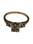14k White Gold Ring with 3 Round Diamonds