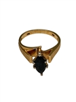 14k Gold Ring with Marquis Cut Sapphire