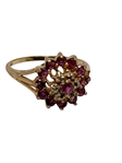 14k Gold Ring with Rubies and Diamonds