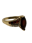 14k Gold Ring with Garnets and Diamonds