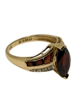 14k Gold Ring with Garnets and Diamonds