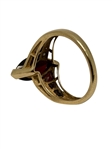 14k Gold Ring with Garnets and Diamonds