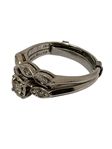 14k White Gold Wedding Ring with Diamonds