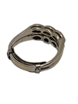 14k White Gold Wedding Ring with Diamonds