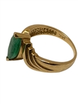 14k Gold Ring with Marquis Cut Emerald