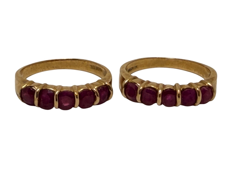 (2) 10k Gold Ruby Rings
